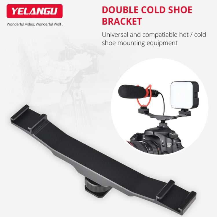 YELANGU YLG0702A Dual Cold Hot Shoe Mount Adapter Aluminum Alloy Extension Bracket (Black) - free shipping - PMC Jewellery - Order now!