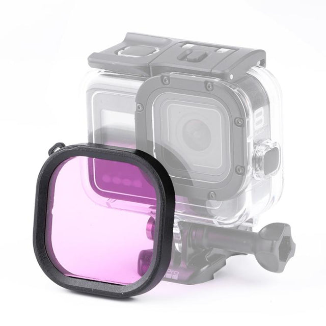 Square Housing Diving Color Lens Filter for GoPro HERO8 Black Original Water-resistant Housing (Purple)