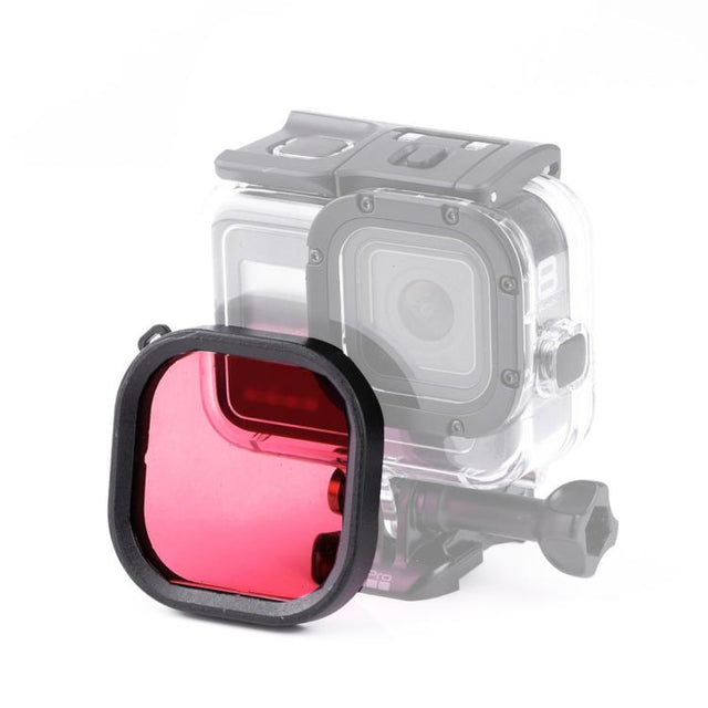 Square Housing Diving Color Lens Filter for GoPro HERO8 Black Original Water-resistant Housing (Red)