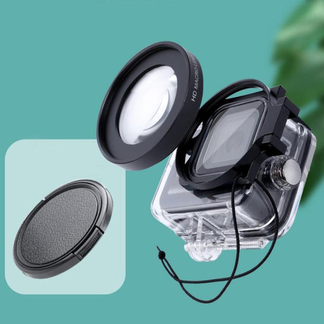 RUIGPRO for GoPro HERO8 Professional 58mm 16X Macro Lens Dive Housing Filter + Dive Housing Water-resistant Case with Filter Adapter Ring & Lens Cap