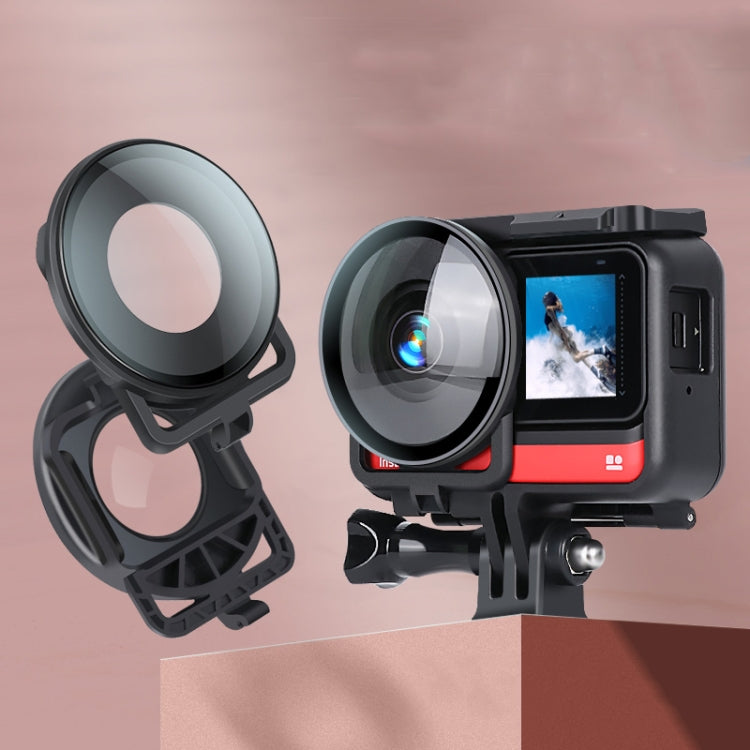 Lens Guard Protective Glass Cover for Insta360one R Panoramic Camera with Frame(Black) - Len Accessories by PMC TechLife | Online Shopping South Africa | PMC TechLife | Buy Now Pay Later Mobicred