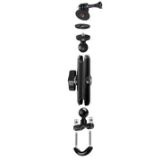 9cm Connecting Rod 20mm Ball Head Motorcycle Handlebar Fixed Mount Holder with Tripod Adapter & Screw for GoPro, Insta360, DJI and Other Action Cameras(Black)