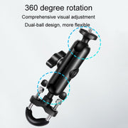 9cm Connecting Rod 20mm Ball Head Motorcycle Handlebar Fixed Mount Holder with Tripod Adapter & Screw for GoPro, Insta360, DJI and Other Action Cameras(Black)