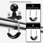 9cm Connecting Rod 20mm Ball Head Motorcycle Handlebar Fixed Mount Holder with Tripod Adapter & Screw for GoPro, Insta360, DJI and Other Action Cameras(Black)