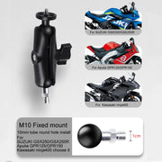 25mm Ball Head Motorcycle Rearview Mirror Fixed Mount Holder with 4 Styles Gaskets for GoPro, Insta360, DJI and Other Action Cameras(Black)