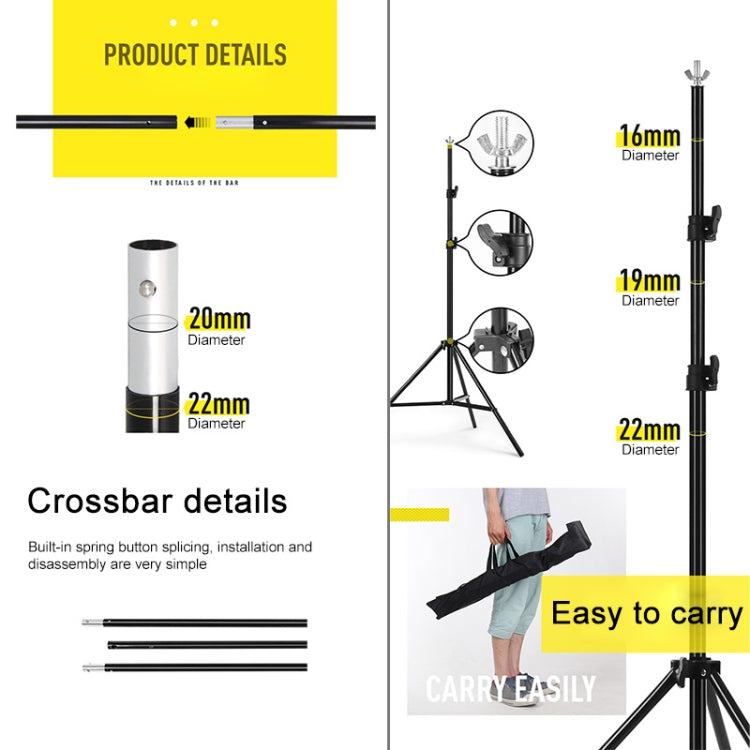 200x200cm Photo Studio Background Support Stand Backdrop Crossbar Bracket Kit - free shipping - PMC Jewellery - Order now!