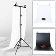 70x200cm T-Shape Photo Studio Background Support Stand Backdrop Crossbar Bracket Kit with 70x140cm Black / White PVC Backdrops - free shipping - PMC TechLife - Order now!