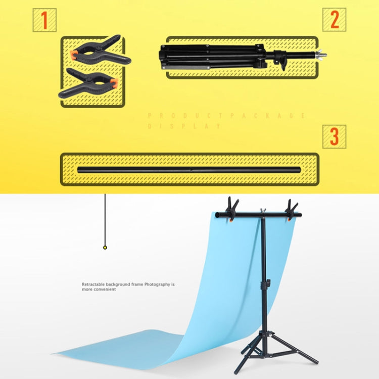 70x75cm T-Shape Photo Studio Background Support Stand Backdrop Crossbar Bracket Kit with Clips, No Backdrop - free shipping - PMC Jewellery - Order now!