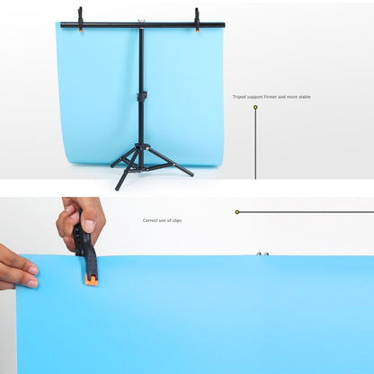 70x75cm T-Shape Photo Studio Background Support Stand Backdrop Crossbar Bracket Kit with Clips, No Backdrop - free shipping - PMC Jewellery - Order now!