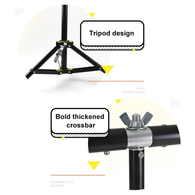 70x75cm T-Shape Photo Studio Background Support Stand Backdrop Crossbar Bracket Kit with Clips, No Backdrop - free shipping - PMC Jewellery - Order now!