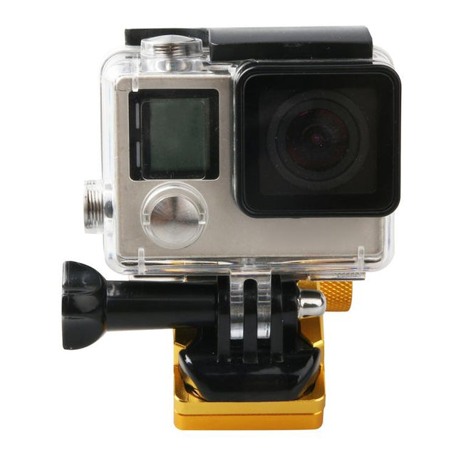 Motorcycle Rearview Mirror CNC Aluminum Alloy Stent Fixed Bracket Holder forGoPro Hero12 Black / Hero11 /10 /9 /8 /7 /6 /5, Insta360 Ace / Ace Pro, DJI Osmo Action 4 and Other Action Cameras(Gold)