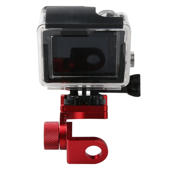 Motorcycle Rearview Mirror CNC Aluminum Alloy Stent Fixed Bracket Holder forGoPro Hero12 Black / Hero11 /10 /9 /8 /7 /6 /5, Insta360 Ace / Ace Pro, DJI Osmo Action 4 and Other Action Cameras(Red)