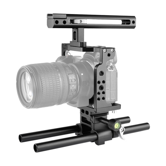 YELANGU C15 YLG0711A Video Camera Cage Stabilizer with Handle & Rail Rod for Nikon Z6 / Z7(Black) - free shipping - PMC Jewellery - Order now!