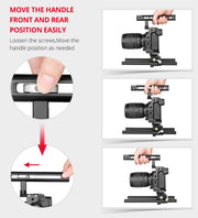 YELANGU C15 YLG0711A Video Camera Cage Stabilizer with Handle & Rail Rod for Nikon Z6 / Z7(Black)