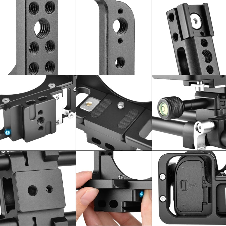 YELANGU C15 YLG0711A Video Camera Cage Stabilizer with Handle & Rail Rod for Nikon Z6 / Z7(Black) - free shipping - PMC TechLife - Order now!