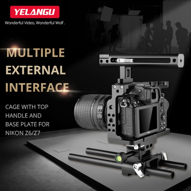 YELANGU C15 YLG0711A Video Camera Cage Stabilizer with Handle & Rail Rod for Nikon Z6 / Z7(Black) - free shipping - PMC Jewellery - Order now!