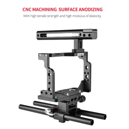 YELANGU C15 YLG0711A Video Camera Cage Stabilizer with Handle & Rail Rod for Nikon Z6 / Z7(Black) - free shipping - PMC Jewellery - Order now!