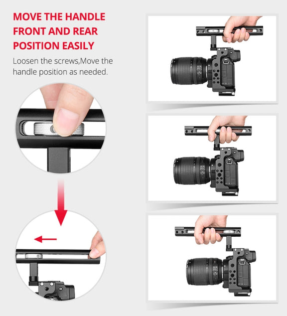 YELANGU C15-B YLG0711A-A Video Camera Cage Stabilizer with Handle for Nikon Z6 / Z7(Black)