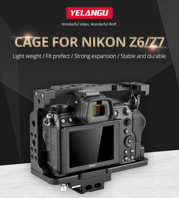 YELANGU C15-A YLG0711A-A01 Video Camera Cage Stabilizer for Nikon Z6 / Z7 (Black)