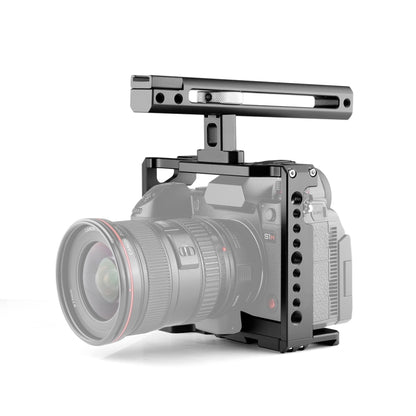YELANGU C18 YLG0915A-B Video Camera Cage Stabilizer with Handle for Panasonic Lumix DC-S1H / DC-S1 / DC-S1R (Black) - free shipping - PMC Jewellery - Order now!