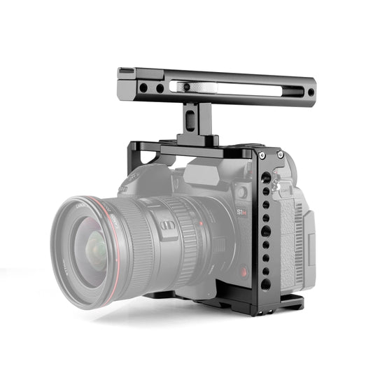 YELANGU C18 YLG0915A-B Video Camera Cage Stabilizer with Handle for Panasonic Lumix DC-S1H / DC-S1 / DC-S1R (Black) - free shipping - PMC Jewellery - Order now!