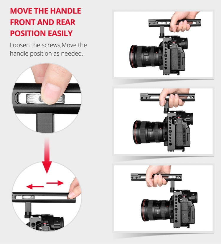 YELANGU C18 YLG0915A-B Video Camera Cage Stabilizer with Handle for Panasonic Lumix DC-S1H / DC-S1 / DC-S1R (Black) - free shipping - PMC Jewellery - Order now!