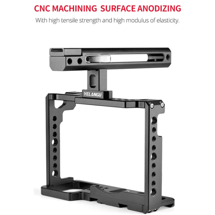 YELANGU C18 YLG0915A-B Video Camera Cage Stabilizer with Handle for Panasonic Lumix DC-S1H / DC-S1 / DC-S1R (Black) - free shipping - PMC Jewellery - Order now!