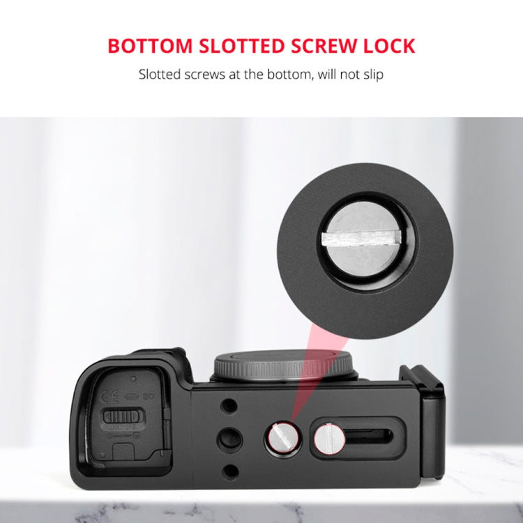 YELANGU YLG0715A 1/4 inch Vertical Shoot Quick Release L Plate Bracket Base Holder for Sony A6300 / A6000 / A6100 / A6400 / A6500 (Black) - free shipping - PMC TechLife - Order now!