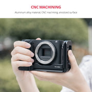 YELANGU YLG0715A 1/4 inch Vertical Shoot Quick Release L Plate Bracket Base Holder for Sony A6300 / A6000 / A6100 / A6400 / A6500 (Black)