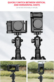 YELANGU YLG0715A 1/4 inch Vertical Shoot Quick Release L Plate Bracket Base Holder for Sony A6300 / A6000 / A6100 / A6400 / A6500 (Black)