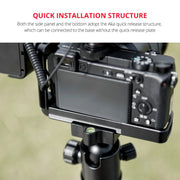 YELANGU YLG0715A 1/4 inch Vertical Shoot Quick Release L Plate Bracket Base Holder for Sony A6300 / A6000 / A6100 / A6400 / A6500 (Black)