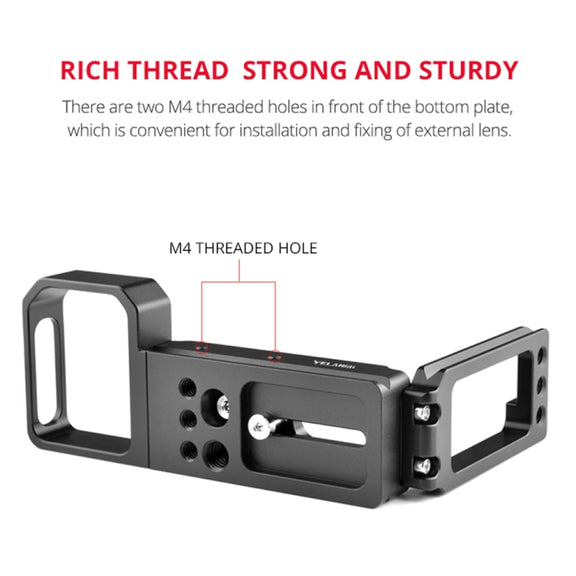 YELANGU CL6 YLG0712A Vertical Shoot Quick Release L Plate Bracket Base Holder for Sony A9 (ILCE-9) / A7 III/ A7R III(Black)