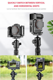 YELANGU CL6 YLG0712A Vertical Shoot Quick Release L Plate Bracket Base Holder for Sony A9 (ILCE-9) / A7 III/ A7R III(Black)