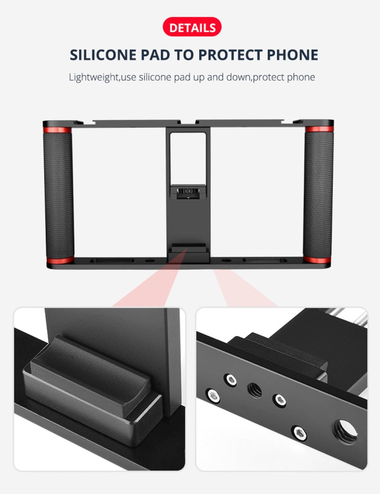 YELANGU PC05 YLG0909B Vlogging Live Broadcast Smartphone Metal Cage Video Rig Filmmaking Recording Handle Stabilizer Bracket for iPhone, Galaxy, Huawei, Xiaomi, HTC, LG, Google, and Other Smartphones(Black) - free shipping - PMC Jewellery - Order now!