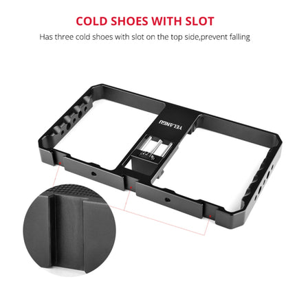 YELANGU  PC06 YLG0909A Vlogging Live Broadcast Smartphone Metal Cage Video Rig Filmmaking Recording Handle Stabilizer Bracket for iPhone, Galaxy, Huawei, Xiaomi, HTC, LG, Google, and Other Smartphones(Black) - free shipping - PMC Jewellery - Order now!