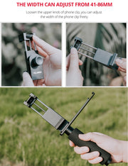 YELANGU PC08 YLG0117A Handheld Grip Holder Bracket with Mobile Phone Metal Clamp (Black)