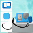 For GoPro HERO10 Black / HERO9 Black Silicone Protective Case Cover with Wrist Strap & Lens Cover(Blue) - Silicone Cases by PMC TechLife | Online Shopping South Africa | PMC TechLife | Buy Now Pay Later Mobicred