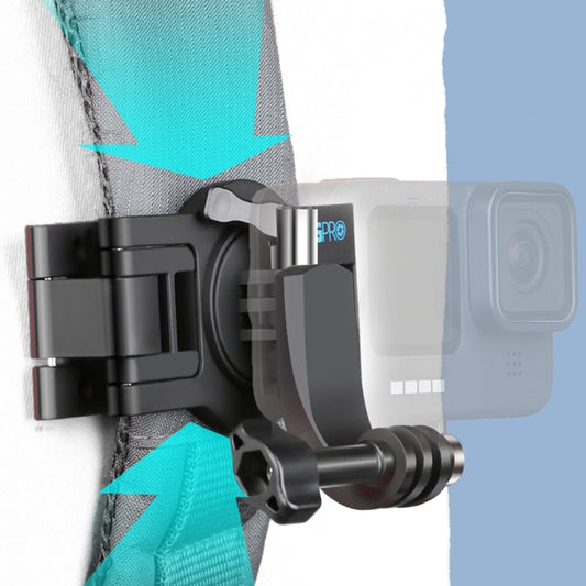 RUIGPRO 360 Degree Rotating Quick Release Strap Mount Shoulder Backpack Mount for GoPro, Insta360, DJI and Other Action Cameras(Black) - free shipping - PMC Jewellery - Order now!