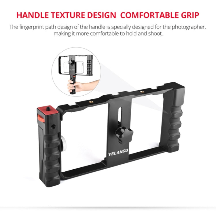 YELANGU PC02A Vlogging Live Broadcast Plastic Cage Video Rig Filmmaking Stabilizer Bracket for iPhone, Galaxy, Huawei, Xiaomi, HTC, LG, Google, and Other Smartphones(Black) - free shipping - PMC Jewellery - Order now!