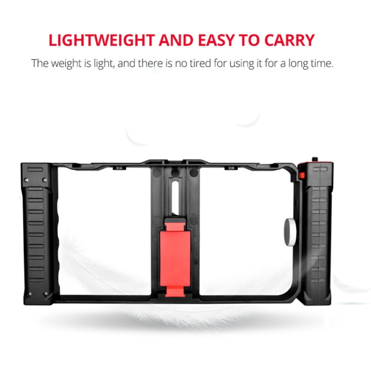 YELANGU PC02A Vlogging Live Broadcast Plastic Cage Video Rig Filmmaking Stabilizer Bracket for iPhone, Galaxy, Huawei, Xiaomi, HTC, LG, Google, and Other Smartphones(Black) - free shipping - PMC Jewellery - Order now!