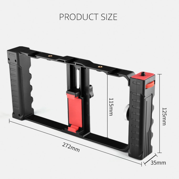 YELANGU PC02A Vlogging Live Broadcast Plastic Cage Video Rig Filmmaking Stabilizer Bracket for iPhone, Galaxy, Huawei, Xiaomi, HTC, LG, Google, and Other Smartphones(Black) - free shipping - PMC Jewellery - Order now!