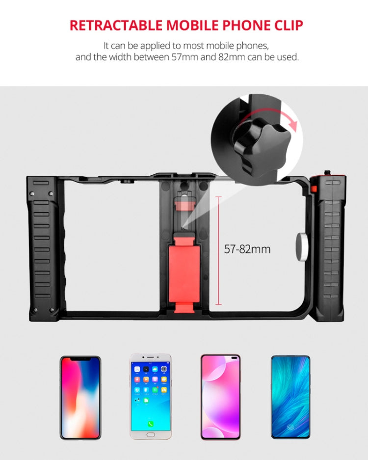 YELANGU PC02A Vlogging Live Broadcast Plastic Cage Video Rig Filmmaking Stabilizer Bracket for iPhone, Galaxy, Huawei, Xiaomi, HTC, LG, Google, and Other Smartphones(Black) - free shipping - PMC Jewellery - Order now!