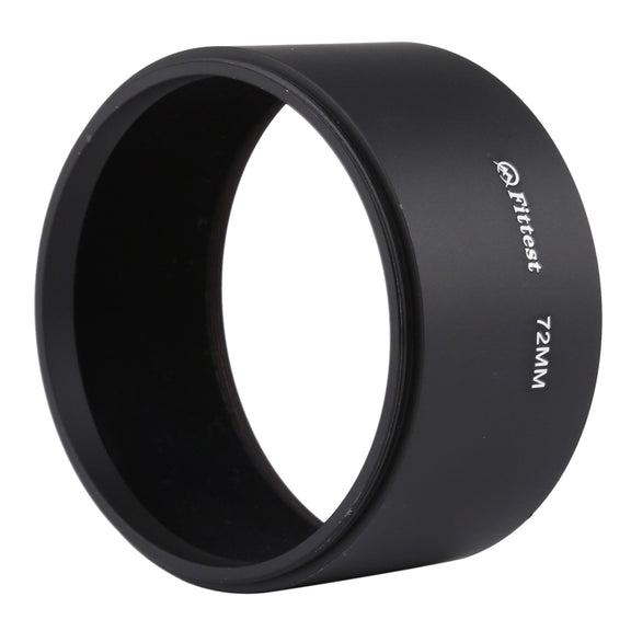 FITTEST 72mm Thread Type Straight Tube Full Metal Lens Hood Shade for Medium Telephoto Lens