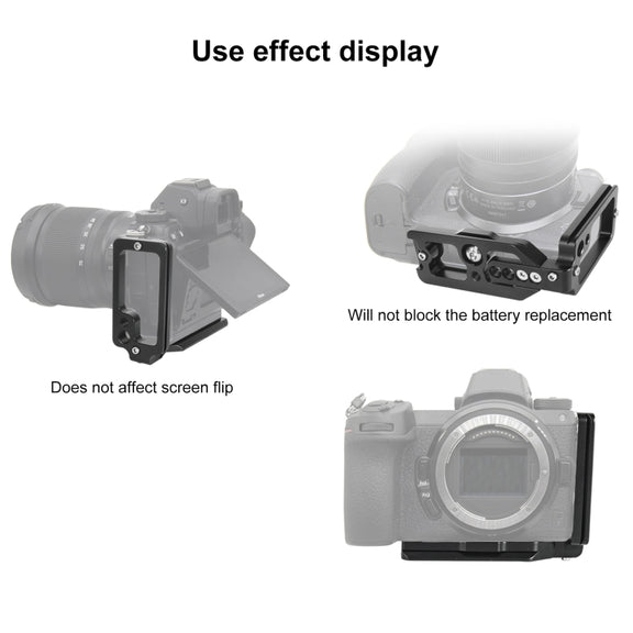 1/4 inch  Vertical Shoot Quick Release L Plate Bracket Base Holder for Nikon Z6 / Z7