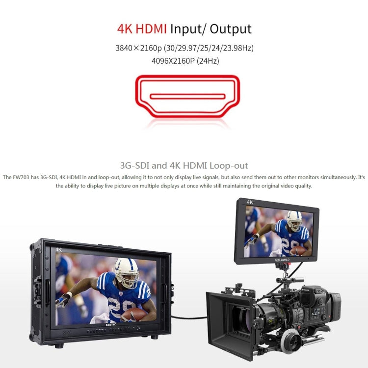 FEELWORLD FW703 1920x1200 7 inch IPS Screen HDMI 4K SDI Broadcast Camera Field Monitor - free shipping - PMC Jewellery - Order now!