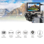 FEELWORLD FW703 1920x1200 7 inch IPS Screen HDMI 4K SDI Broadcast Camera Field Monitor