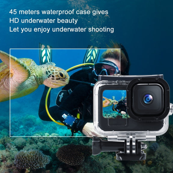 45m Water-resistant Housing Protective Case with Buckle Basic Mount & Screw For GoPro HERO10 Black / HERO9 Black