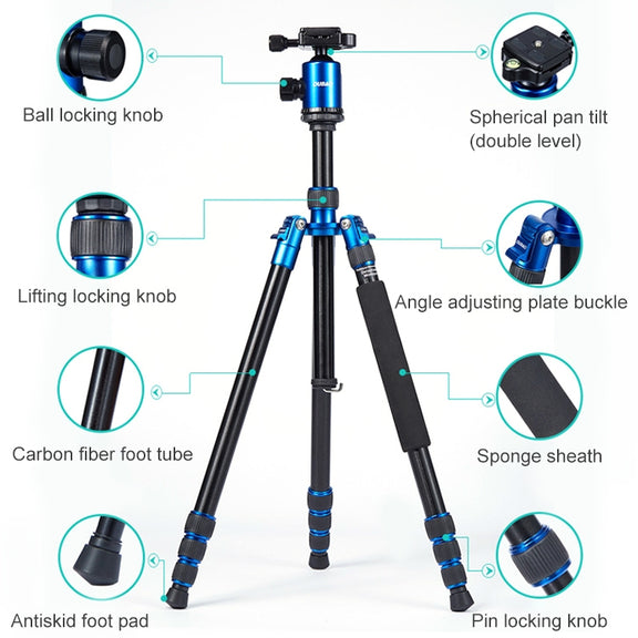 TRIOPO Oubao A-688 Adjustable Portable  Aluminum Alloy Tripod with Ball Head for SLR Camera