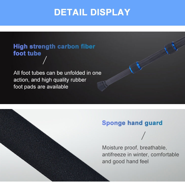 TRIOPO Oubao C-608S Adjustable Portable Carbon Fiber Tripod with Ball Head for SLR Camera