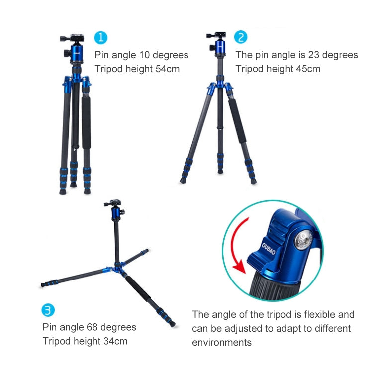 TRIOPO Oubao C-608S Adjustable Portable Carbon Fiber Tripod with Ball Head for SLR Camera - free shipping - PMC TechLife - Order now!